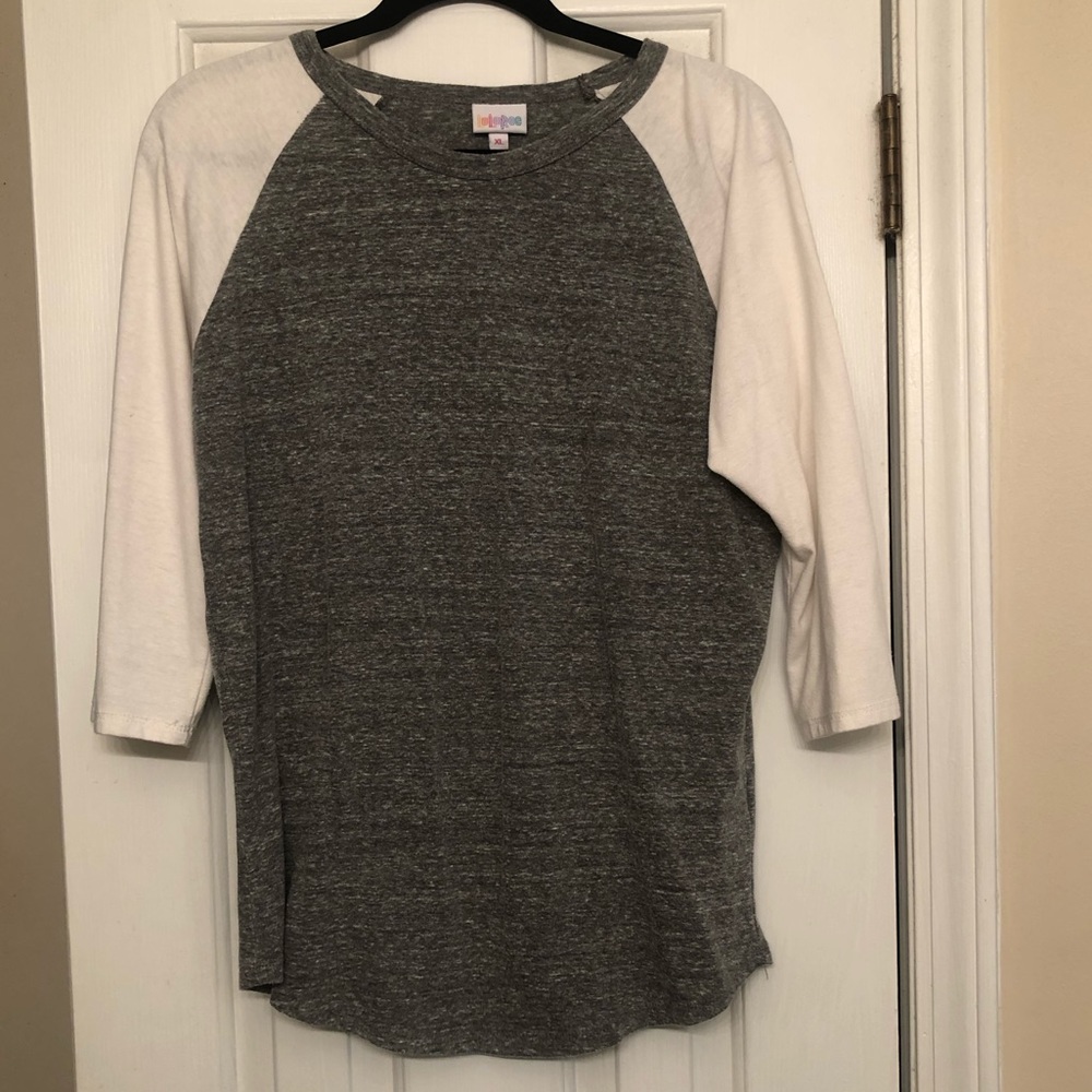 Lularoe Grey & Ivory Raglan